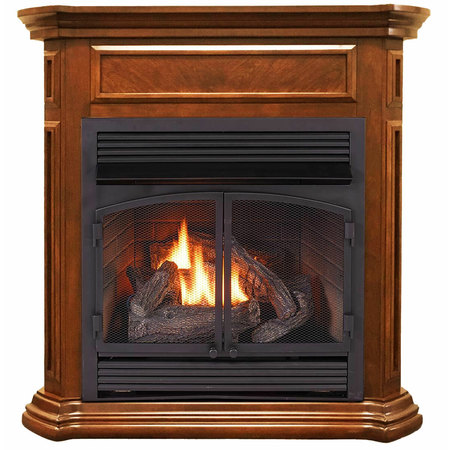 DULUTH FORGE Dual Fuel Ventless Gas Fireplace - 32,000 Btu, T-Stat Control Appl DFS-400T-4AS